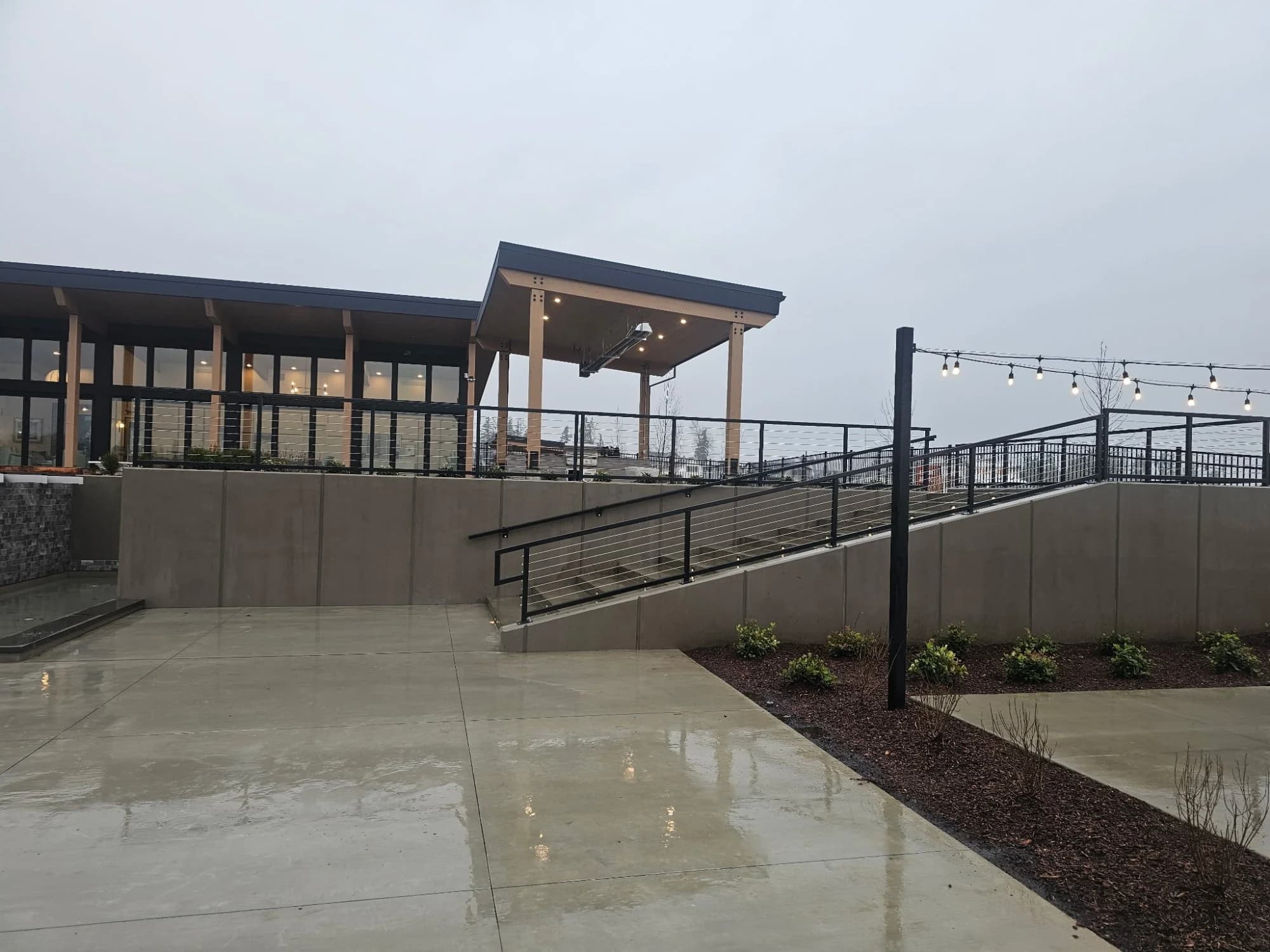 Clean cable railing at Uplands Community Center in Puyallup